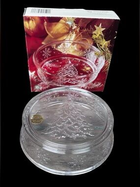 Vintage Cristal d'Arques Christmas Tree Genuine Lead Crystal Bowl Made in France